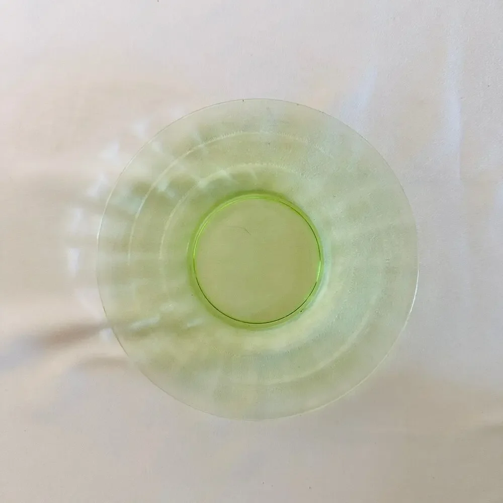 Vintage Uranium Depression Glass Small Plate